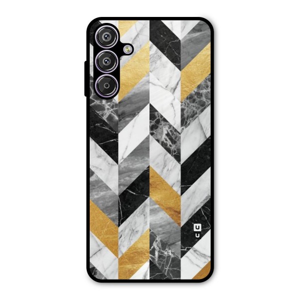 Yellow Grey Marble Metal Back Case for Galaxy F15