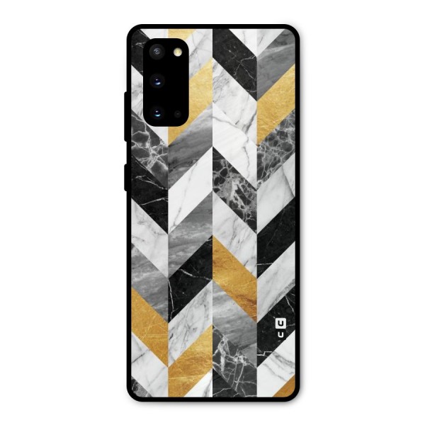 Yellow Grey Marble Metal Back Case for Galaxy S20