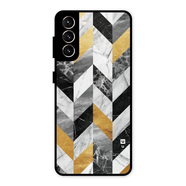 Yellow Grey Marble Metal Back Case for Galaxy S21 5G
