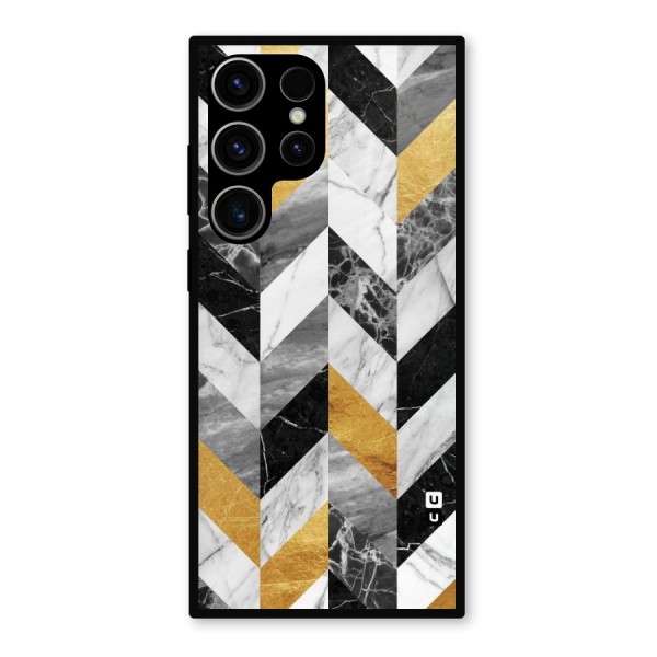 Yellow Grey Marble Metal Back Case for Galaxy S23 Ultra