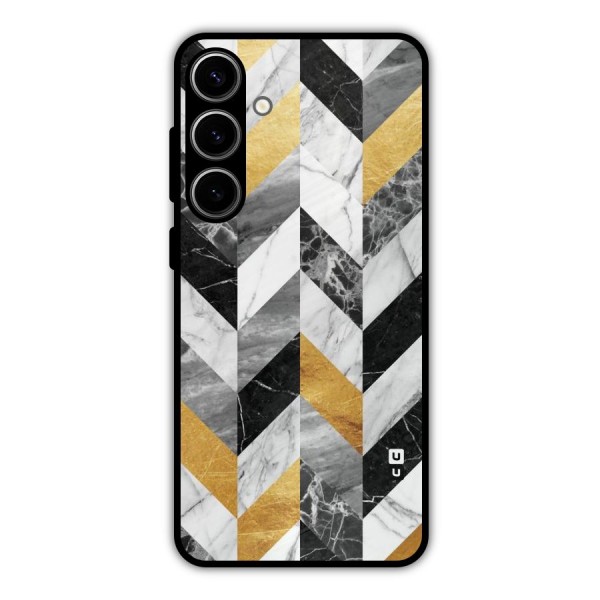 Yellow Grey Marble Metal Back Case for Galaxy S24 Plus
