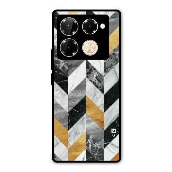 Yellow Grey Marble Metal Back Case for Infinix Note 40 Pro