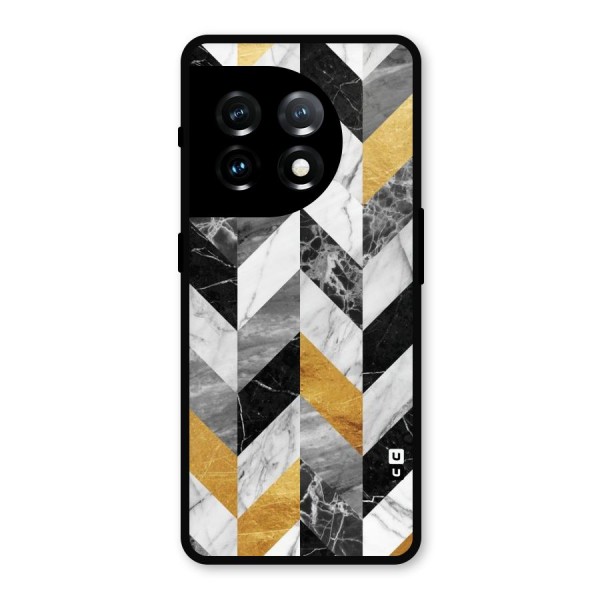 Yellow Grey Marble Metal Back Case for OnePlus 11