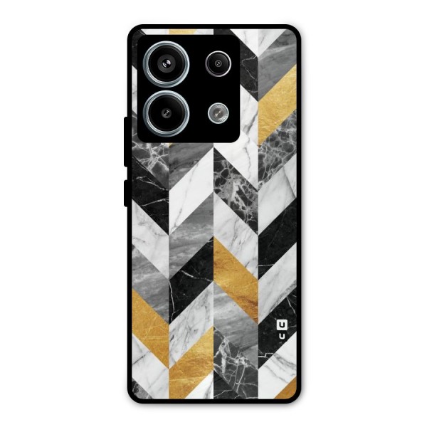 Yellow Grey Marble Metal Back Case for Redmi Note 13 Pro 5G