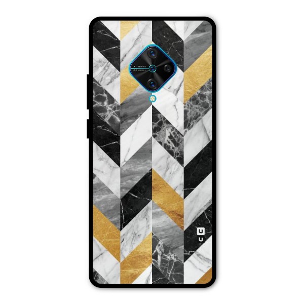 Yellow Grey Marble Metal Back Case for Vivo S1 Pro