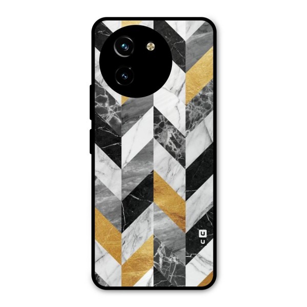Yellow Grey Marble Metal Back Case for Vivo Y200i