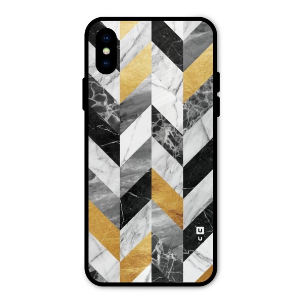 Yellow Grey Marble Metal Back Case for iPhone X