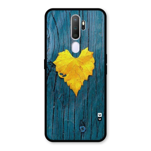 Yellow Leaf Metal Back Case for Oppo A9 (2020)