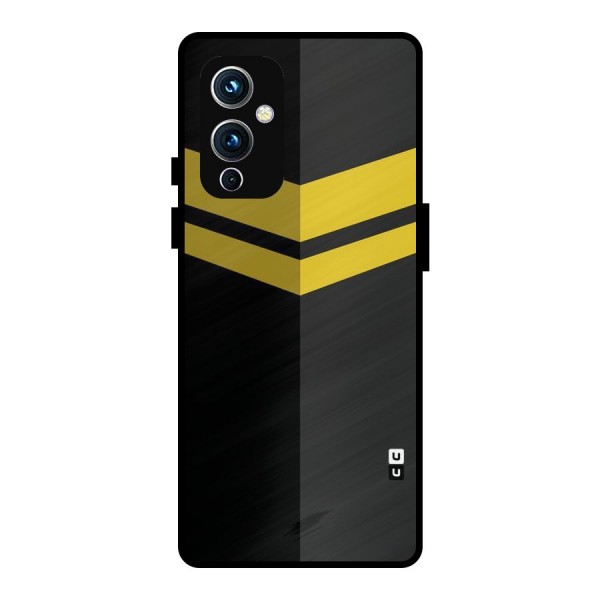 Yellow Lines Metal Back Case for OnePlus 9