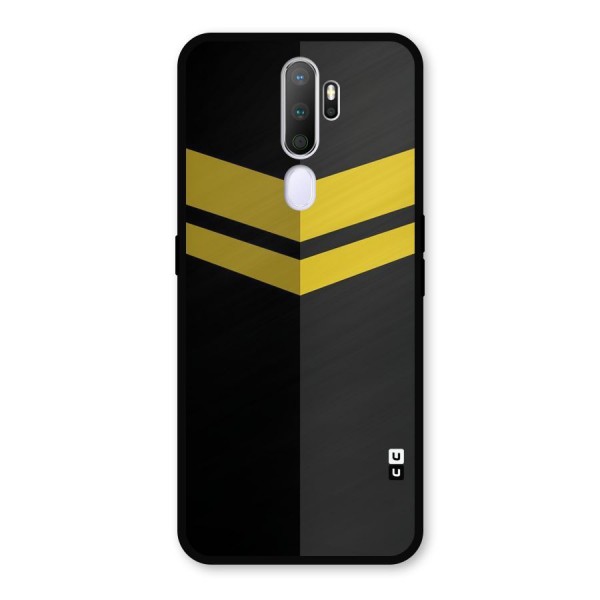 Yellow Lines Metal Back Case for Oppo A9 (2020)