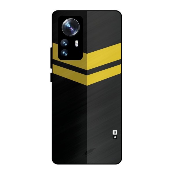 Yellow Lines Metal Back Case for Xiaomi 12 Pro