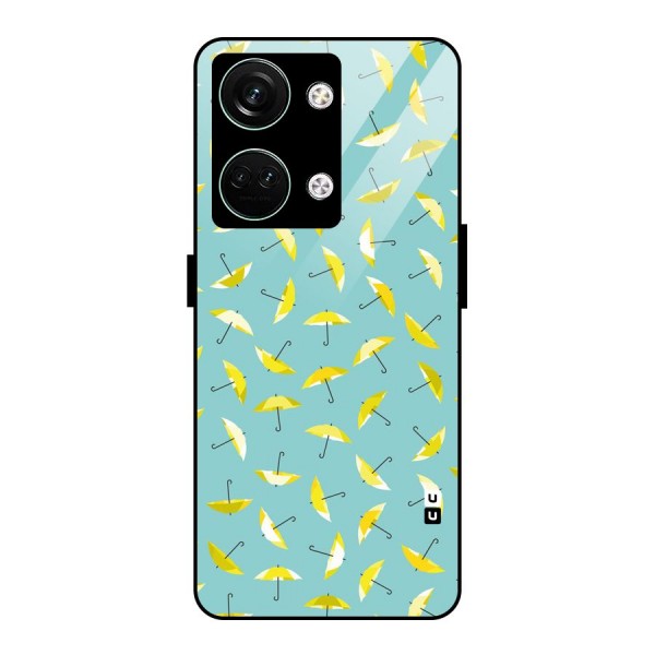Yellow Umbrella Pattern Glass Back Case for Oneplus Nord 3