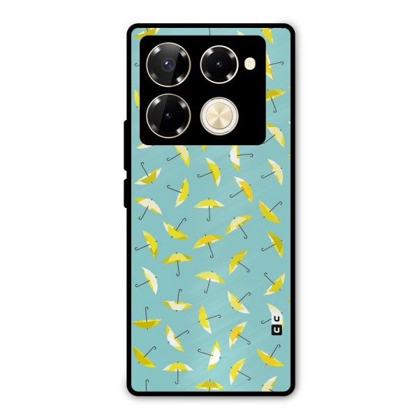 Yellow Umbrella Pattern Metal Back Case for Infinix Note 40 Pro