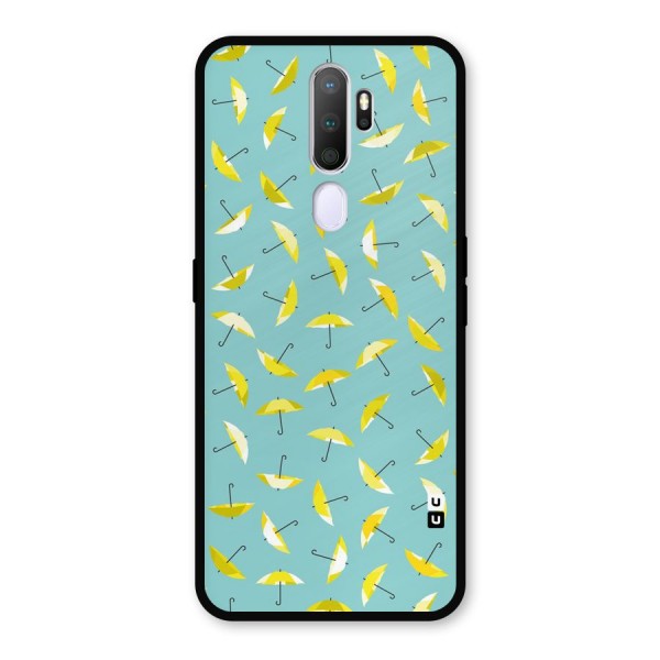 Yellow Umbrella Pattern Metal Back Case for Oppo A9 (2020)