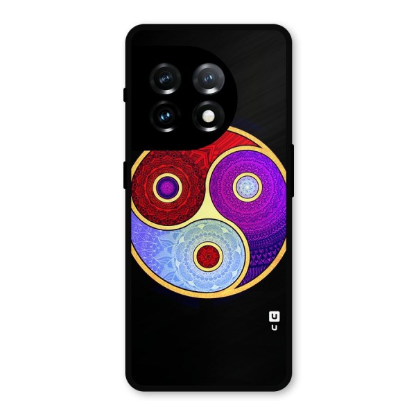 Yin Yang Mandala Design Metal Back Case for OnePlus 11