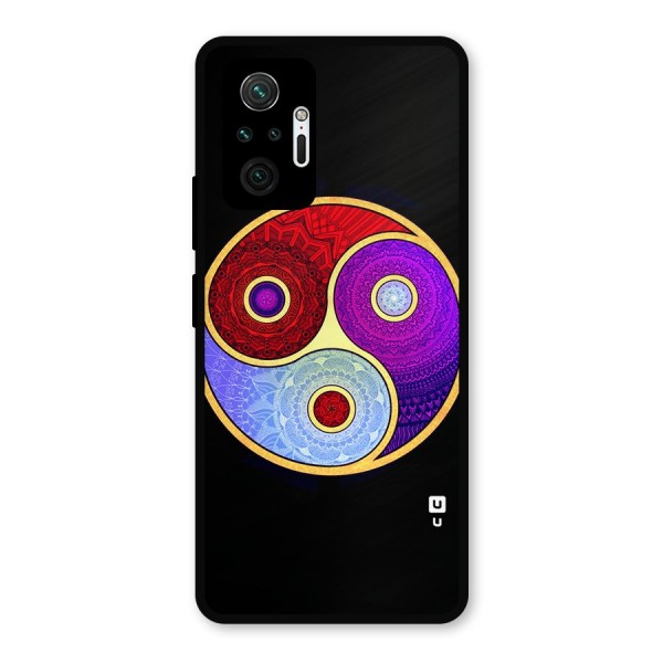 Yin Yang Mandala Design Metal Back Case for Redmi Note 10 Pro