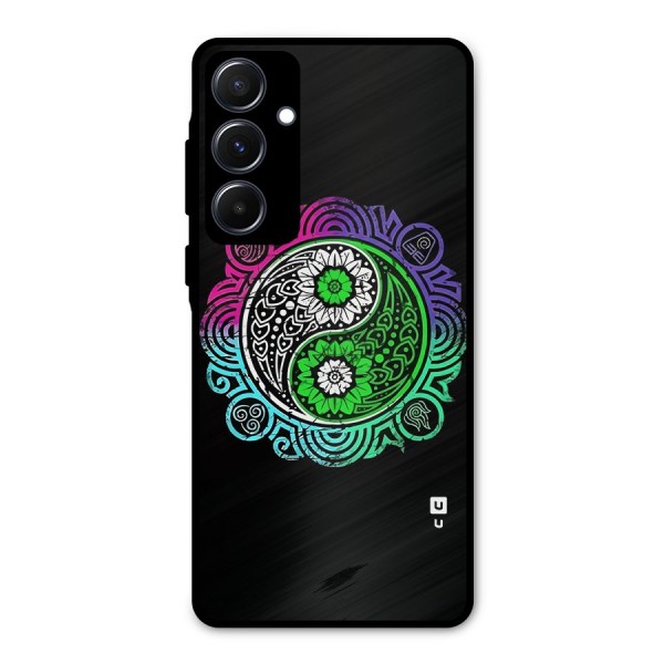 Yin and Yang Colorful Mandala Metal Back Case for Galaxy A55