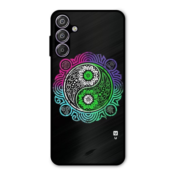 Yin and Yang Colorful Mandala Metal Back Case for Galaxy M15