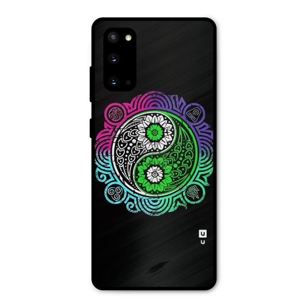 Yin and Yang Colorful Mandala Metal Back Case for Galaxy S20