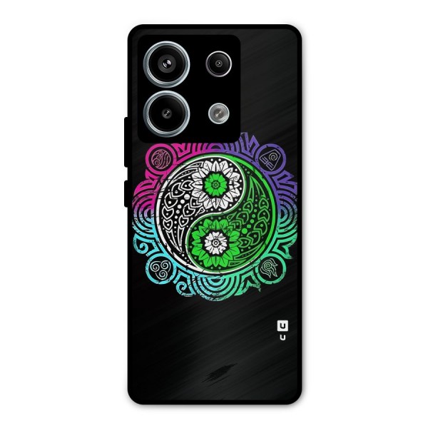 Yin and Yang Colorful Mandala Metal Back Case for Redmi Note 13 Pro 5G