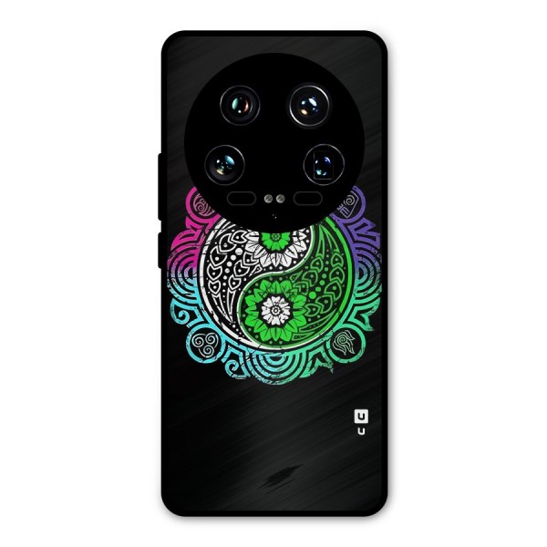 Yin and Yang Colorful Mandala Metal Back Case for Xiaomi 14 Ultra