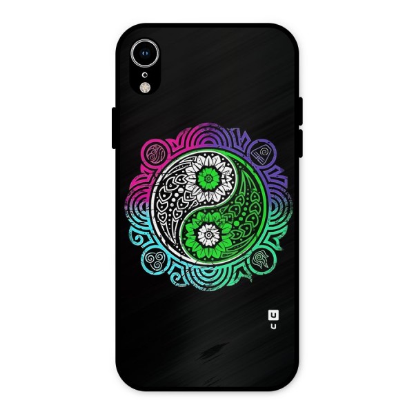 Yin and Yang Colorful Mandala Metal Back Case for iPhone XR