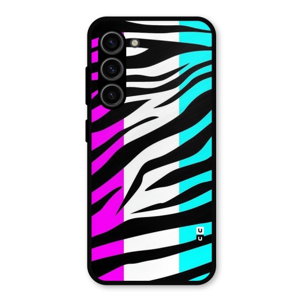 Zebra Texture Metal Back Case for Galaxy S23