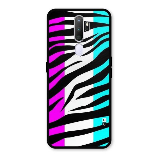 Zebra Texture Metal Back Case for Oppo A9 (2020)