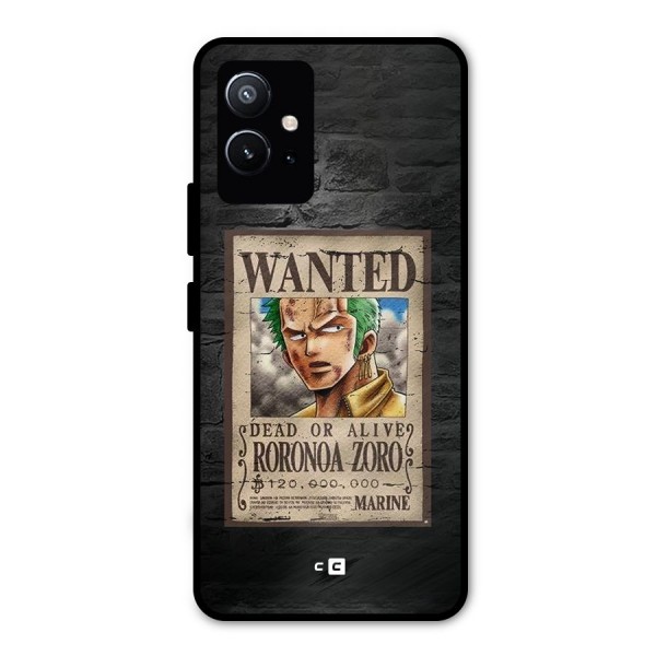 Zoro Wanted Metal Back Case for Vivo Y75 5G