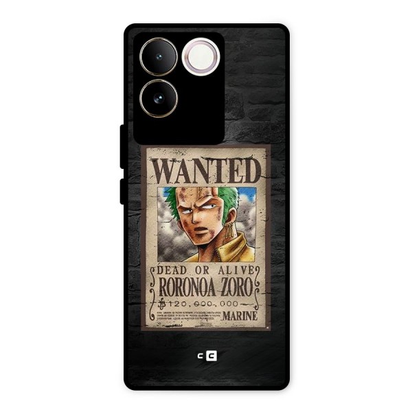Zoro Wanted Metal Back Case for iQOO Z7 Pro