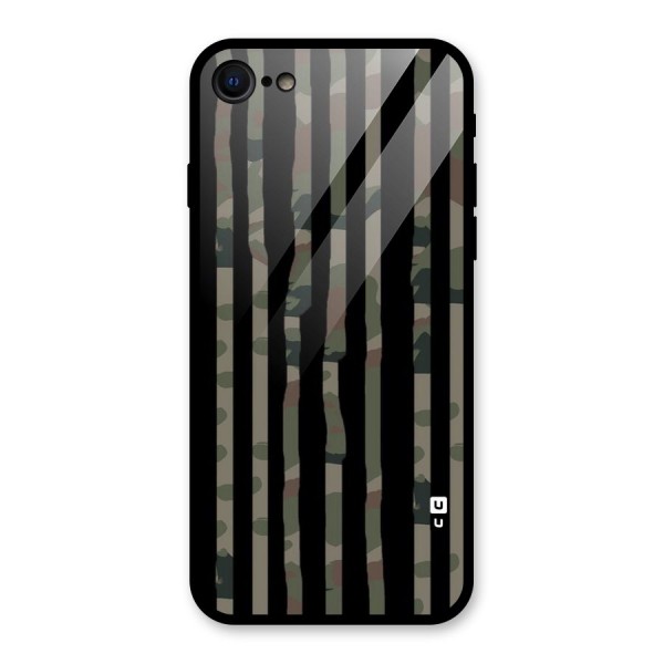 Army Stripes Glass Back Case for iPhone 8