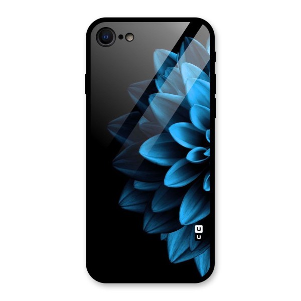 Half Blue Flower Glass Back Case for iPhone SE 2020