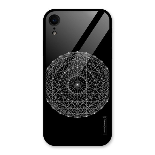 Black Clipart Glass Back Case for iPhone XR