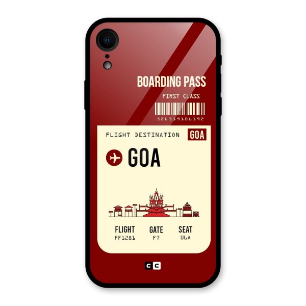 Goa Boarding Pass Glass Back Case for iPhone XR