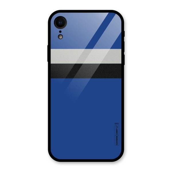 Grey Black Strips Glass Back Case for iPhone XR