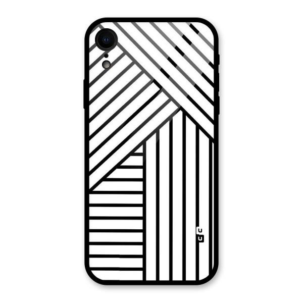Lines Pattern Stripes Glass Back Case for iPhone XR