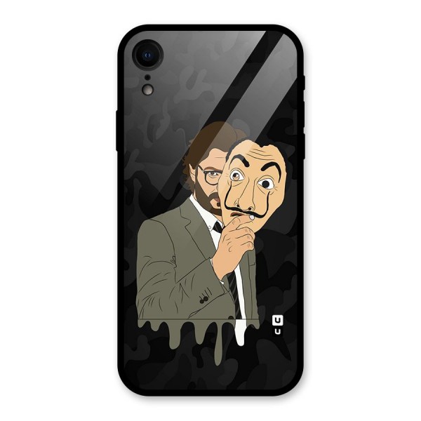 Professor Art Camouflage Glass Back Case for iPhone XR