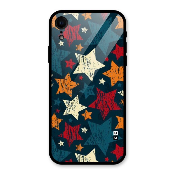 Rugged Star Design Glass Back Case for iPhone XR