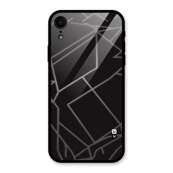 Silver Angle Design Glass Back Case for iPhone XR