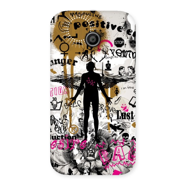 Abstract Words Silhouette Back Case for Moto E