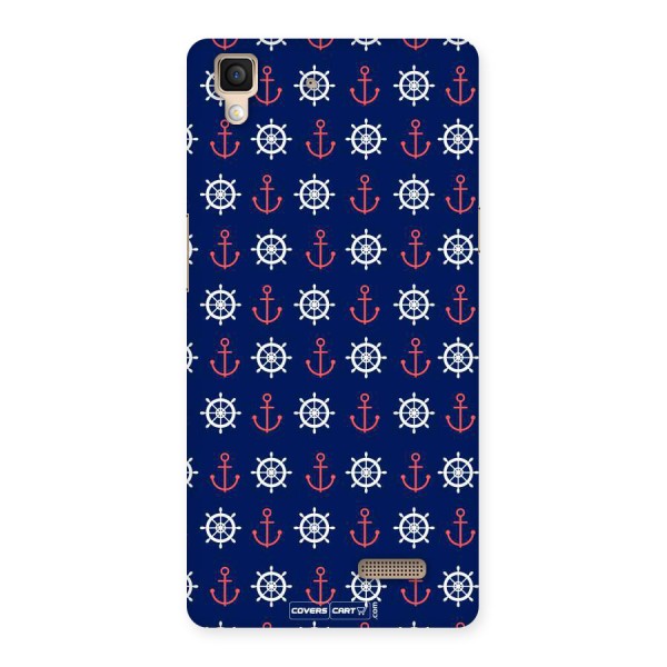 Anchor Pattern Blue Back Case for Oppo R7