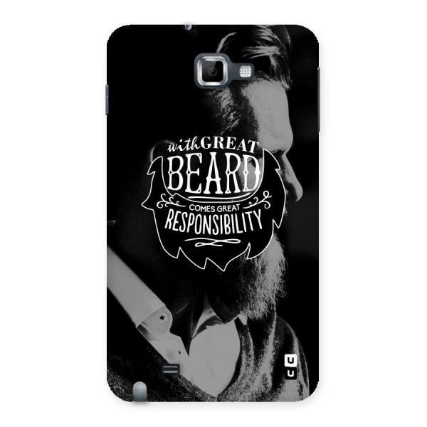 Beard Responsibility Quote Back Case for Galaxy Note