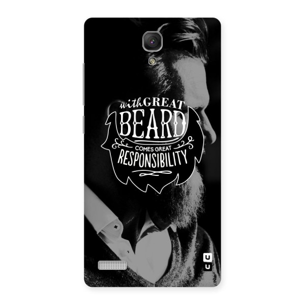 Beard Responsibility Quote Back Case for Redmi Note