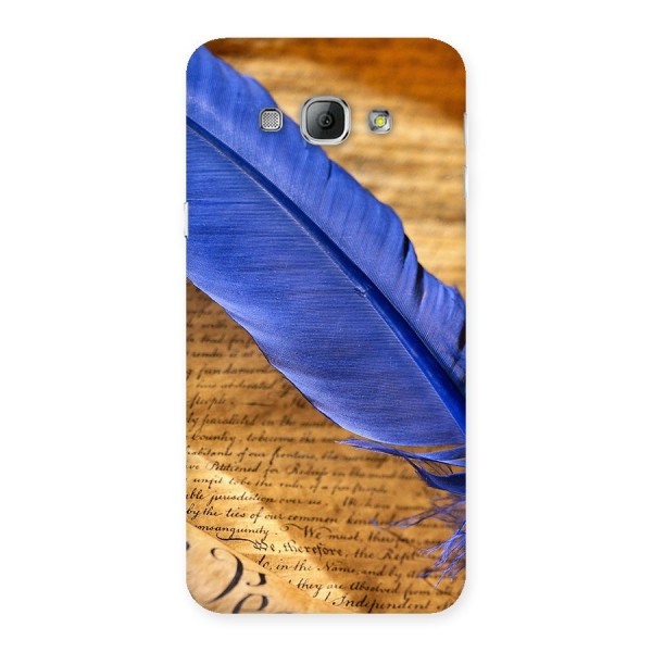 Beautiful Blue Feather Back Case for Galaxy A8