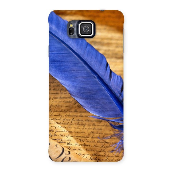 Beautiful Blue Feather Back Case for Galaxy Alpha