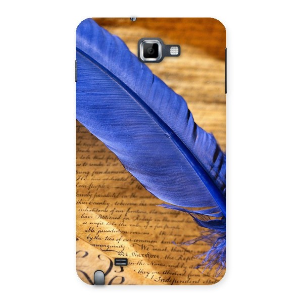 Beautiful Blue Feather Back Case for Galaxy Note