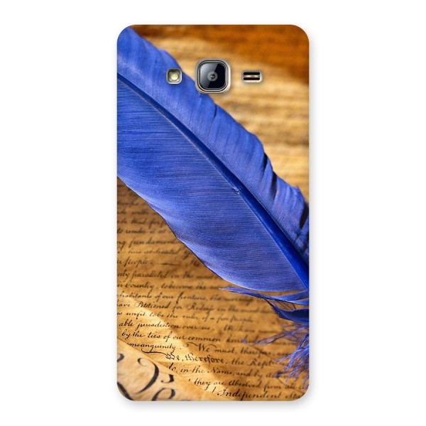 Beautiful Blue Feather Back Case for Galaxy On5