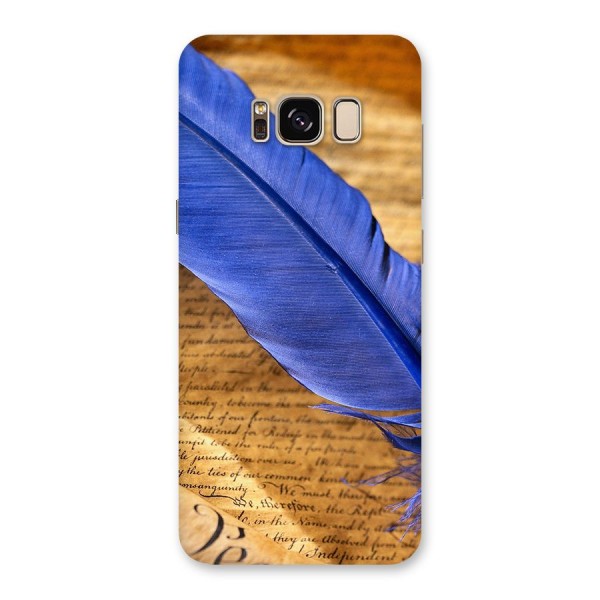 Beautiful Blue Feather Back Case for Galaxy S8