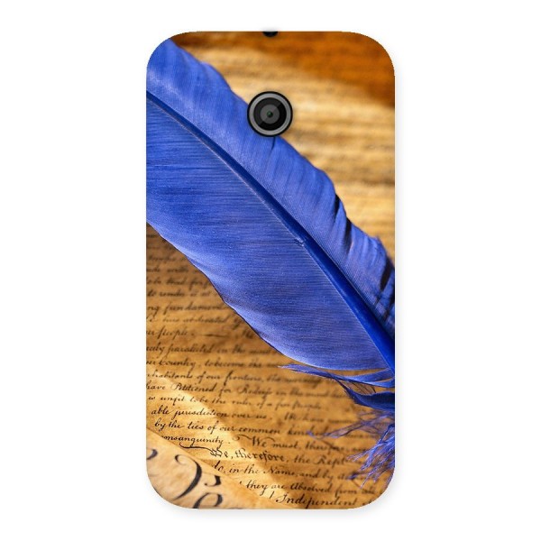 Beautiful Blue Feather Back Case for Moto E