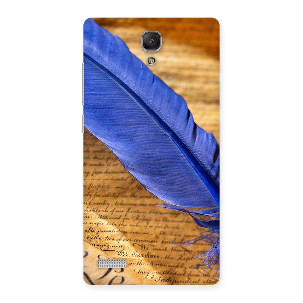 Beautiful Blue Feather Back Case for Redmi Note